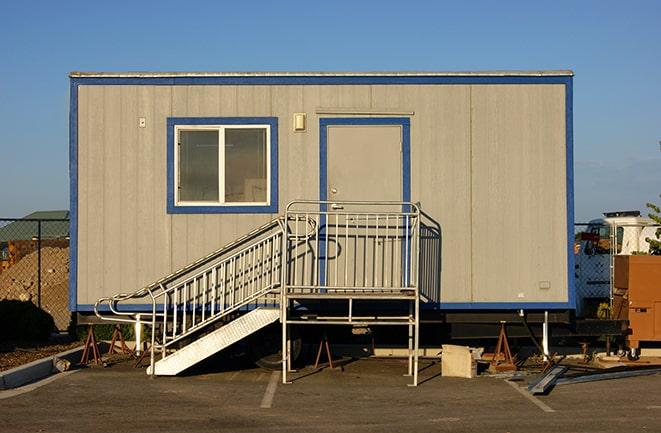 mobile office trailers stationed at a job location